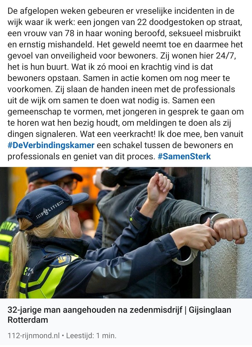 Verbindingkamer's tweet image. Toenemend geweld zorgt voor actie, verbinding en samenwerking tussen bewoners onderling en bewoners en professionals in @BospolderT. #SamenSterk