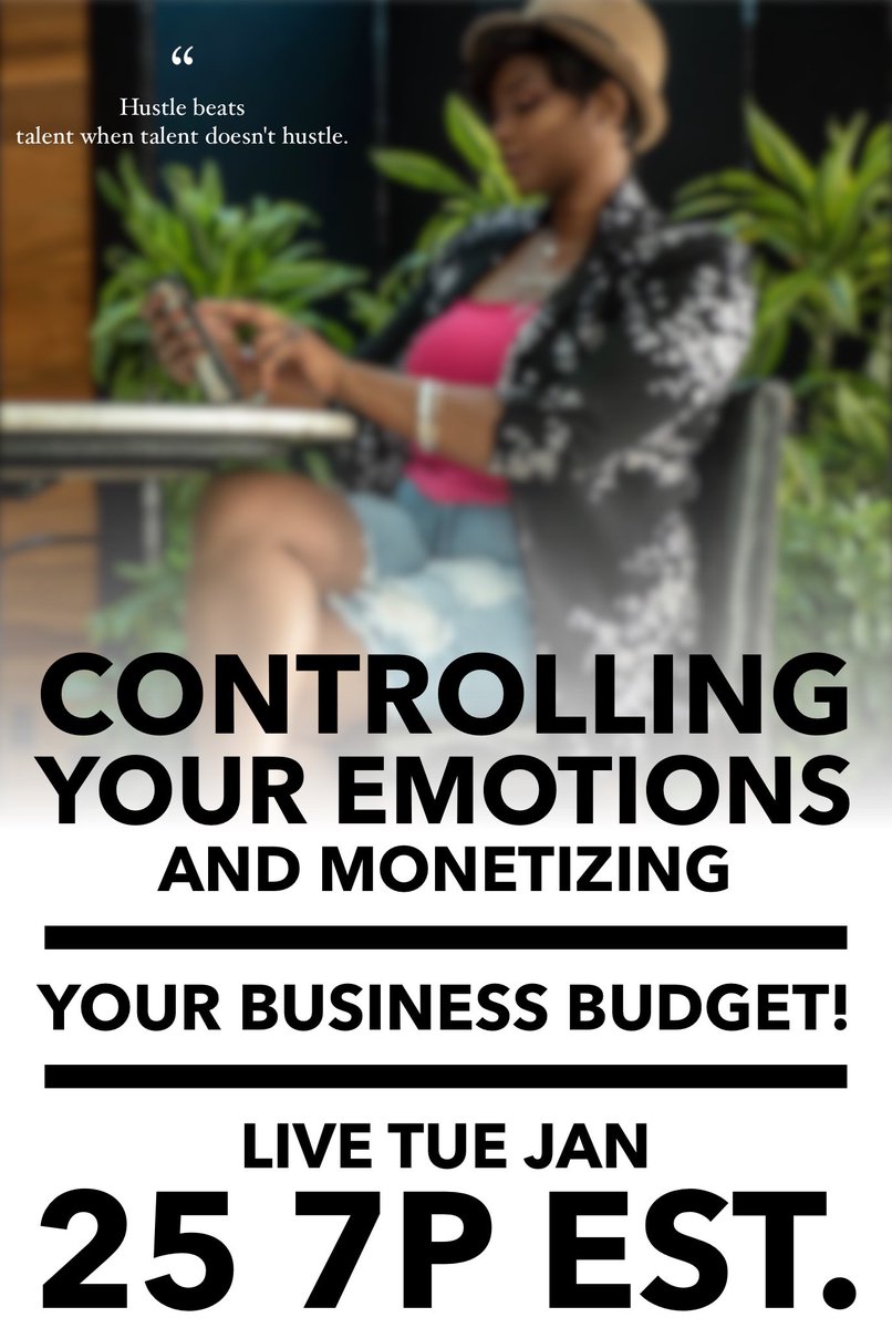 LadyCbgetinit's tweet photo. Join us live Tues 25 at 7p eastern #clarity #business #mastermind #control #build #monetize #scale #market #brand #budget https://t.co/n8SVtYo8Os