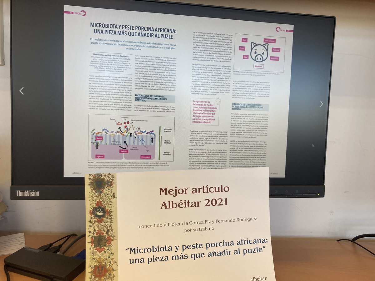 bioflowerr's tweet photo. No os perdáis nuestro artículo de Peste porcina africana #PPA #afsv que ha sido premiado como el mejor de 2021 en @RevistaAlbeitar @CReSA_r  
https://t.co/l7bOwpWO4T https://t.co/wHNRroot0e