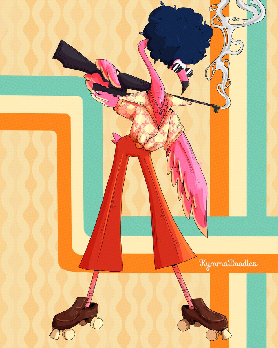 My entry for this month's #characterdesignchallenge! The theme is "Bird Warrior" 🦩🕺 <a href="/CDReferences/">Character Design References</a>

#CDC #characterdesign #birdwarrior