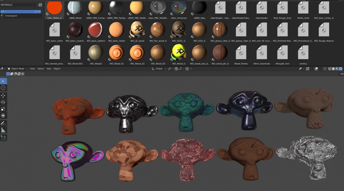 jimmygunawanapp's tweet photo. Put the blend files inside Folder, and then point into the folder using File Path in Preferences to load the Blend + Materials into Asset Browser.

Some of the materials require you to enable OSL / Open Shading Language option. #b3d #blender3d #Materials #library #AssetBrowser https://t.co/6hppRz1eul