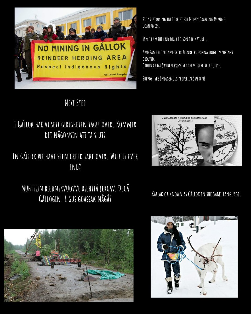 STOP destroying important nature and forrest in Kallak, Gállok.
Land promised the Sami people to be able to use.
And necessary for the Sami people and their Reindeers.

#sami #kallak #jokkmokk #stopminingcompanies #gallok #savethenature #indigenous #aktivist_maxidamärak #Sweden