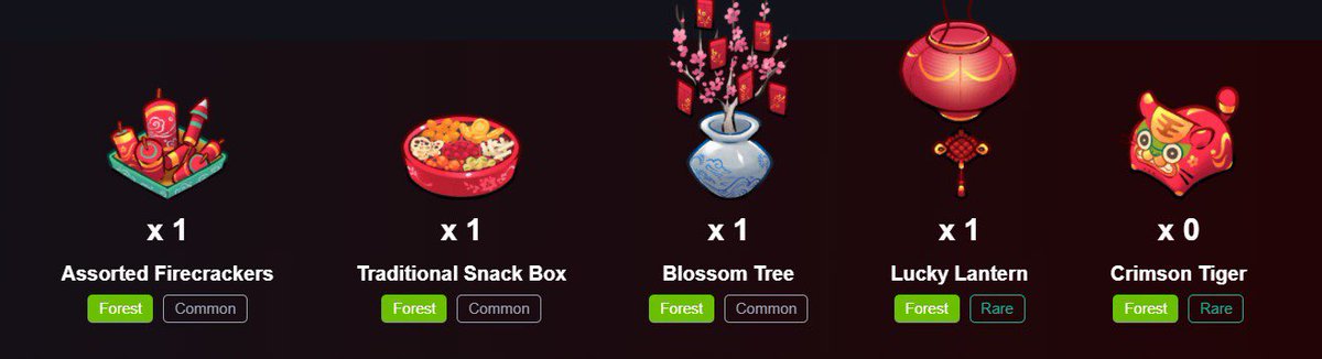 nglmntr's tweet photo. Just one more to complete the collection. I hope my next release will give me the Crimson Tiger!
#axie #axieinfinity #LNY #landitems #axierelease https://t.co/I9dezhLtk7