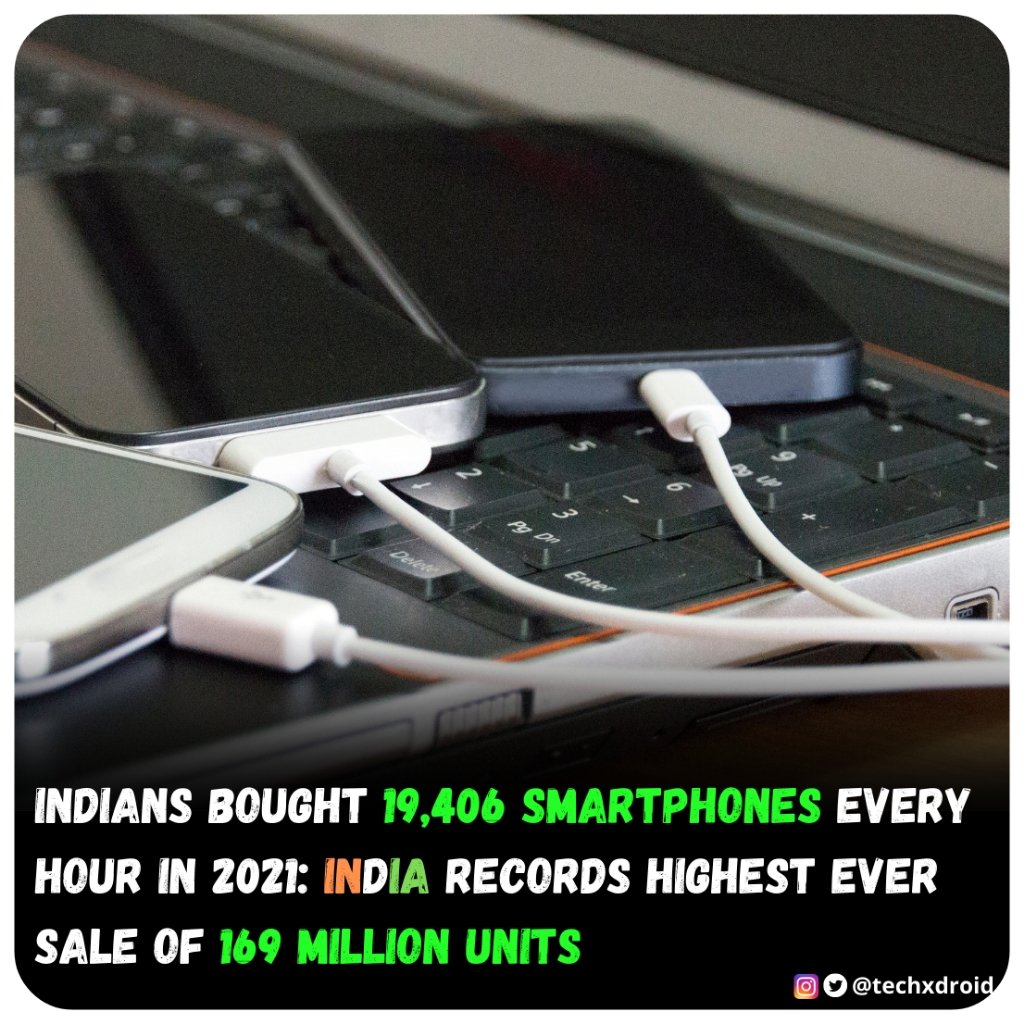 Techxdroid2's tweet image. Preliminary data from Counterpoint Research’s Market Monitor service said India’s smartphone shipments crossed 169 million units in 2021 to register 11% year-on-year growth from about 152 million units in 2020.
#India