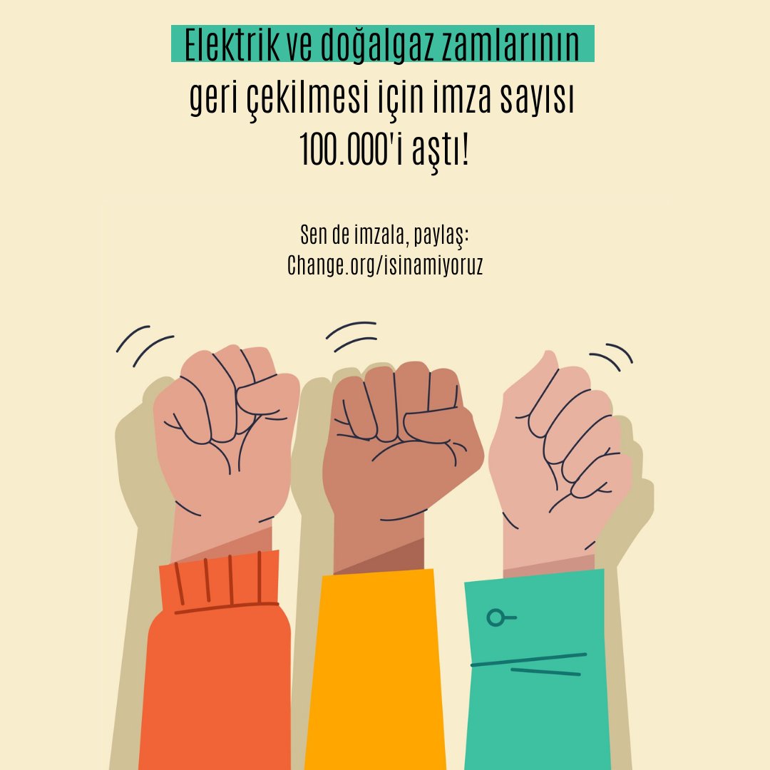 ChangeTR's tweet photo. 100 bin kişi #BuFaturalarÖDENMEZ diyor! 

Elektrik ve doğalgaz zamlarının geri çekilmesi için Meltem Demir'in başlattığı kampanyayı sen de imzala, paylaş:
👉https://t.co/6BWCgkhSk2 https://t.co/Y687LtZSEW