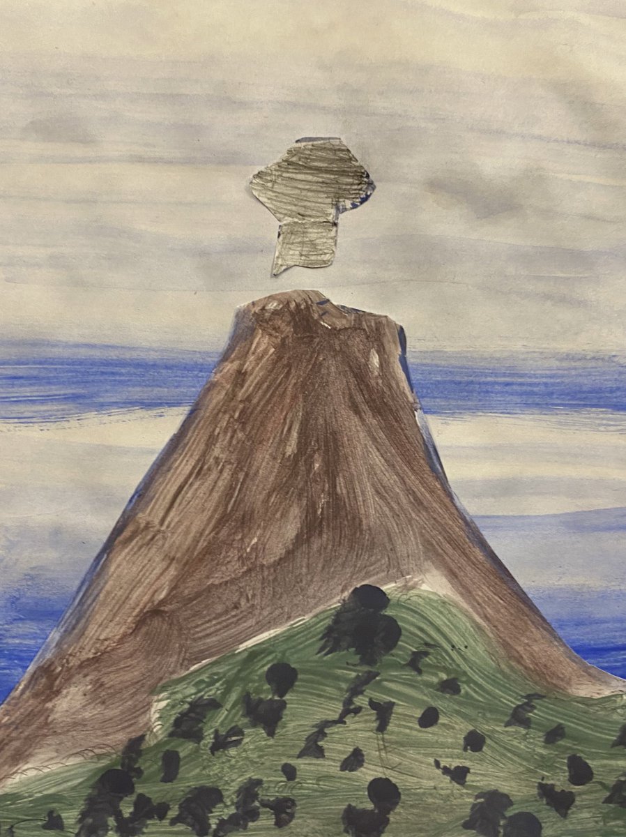 CFPSchool's tweet photo. Year 3 have enjoyed painting volcanoes inspired by Hokusai’s famous prints of Mount Fuji. @The_IPC #activeplanet #LEO https://t.co/huxEQvJGFq