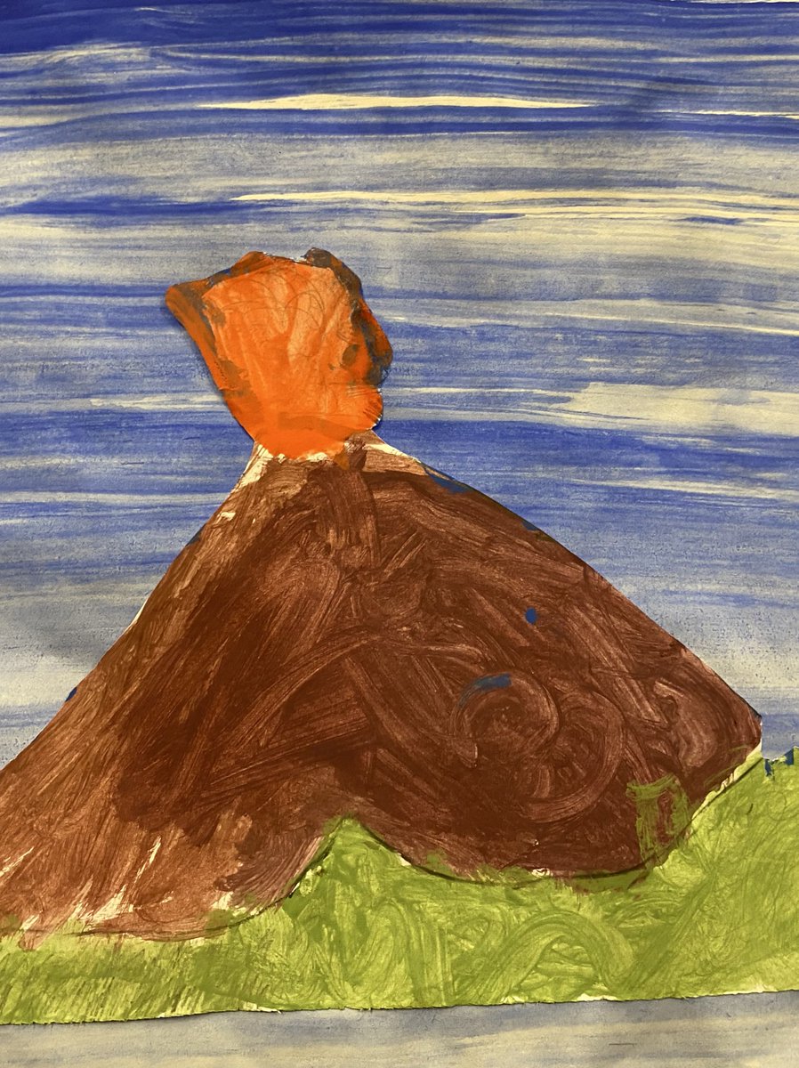 CFPSchool's tweet photo. Year 3 have enjoyed painting volcanoes inspired by Hokusai’s famous prints of Mount Fuji. @The_IPC #activeplanet #LEO https://t.co/huxEQvJGFq