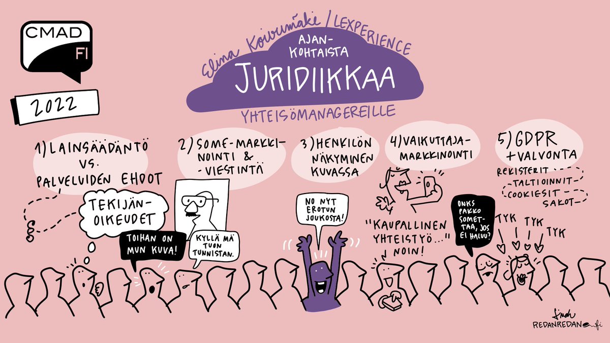 saurau's tweet photo. Elina Koivumäki ja ajankohtaista somejuridiikasta napakasti - #cmadfi @ElinaKoivumaki #Redanredan https://t.co/lykyh3q1DQ