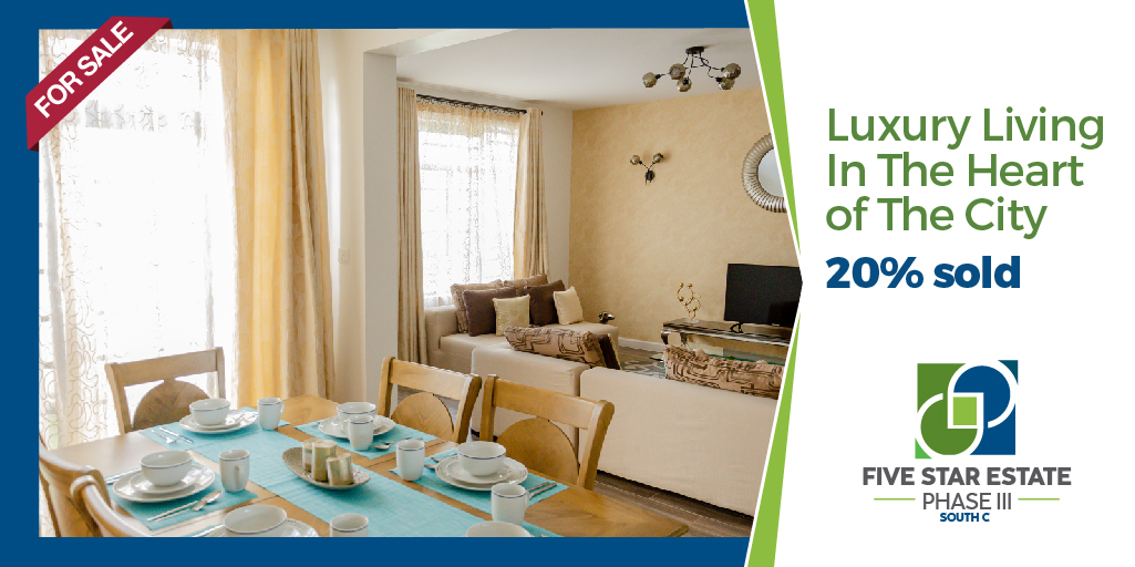 AmsPropertieske's tweet photo. Here’s a chance for you to own a piece of luxury city living at the #FiveStarEstateSouthC phase 3 development. 20% sold so far, don’t be left out. 
Contact us today: 
0737267267/0715267267
info@amsproperties.com
https://t.co/REVvOKpSds
#AMSProperties #Luxuryliving #LuxuryHomes https://t.co/HPBfHIbjzg