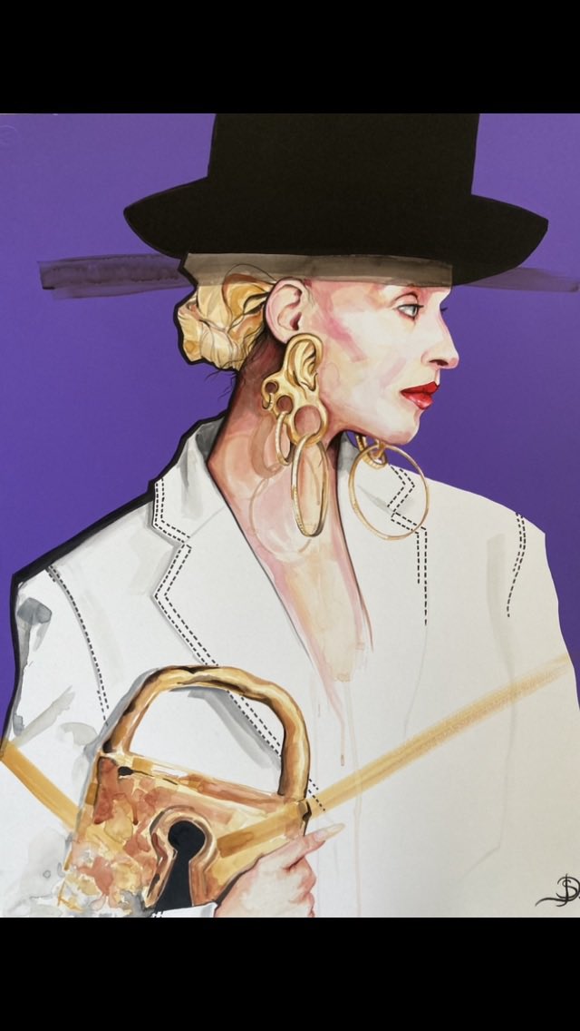 ArtSunanda's tweet photo. Painting for the FIDA online exhibition @Schiaparelli #fashion #fashionillustration #art https://t.co/EvkPQoIDkM