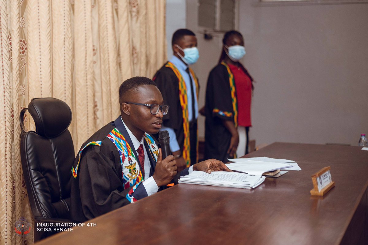 thescisasenate's tweet image. The Speaker, Rt. Hon. Enoch Nkansah Fordjour after his acceptance speech has called on Members of the Senate to work in harmony for the utmost interest of SCISANs.

He further assures the house his readiness to supervise a resolute, and committed Senate House.

#ScisaSenate