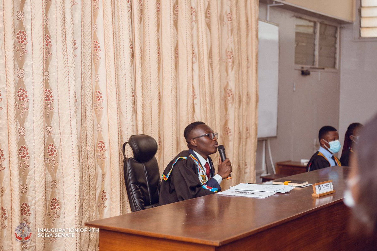 thescisasenate's tweet image. The Speaker, Rt. Hon. Enoch Nkansah Fordjour after his acceptance speech has called on Members of the Senate to work in harmony for the utmost interest of SCISANs.

He further assures the house his readiness to supervise a resolute, and committed Senate House.

#ScisaSenate