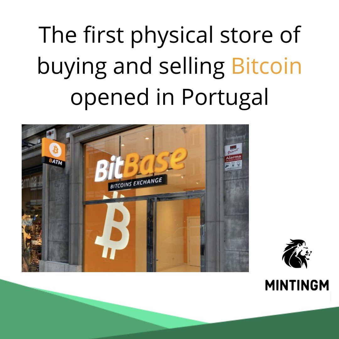 TheMintingM's tweet image. #BitBase is ready to open its first physical store in Lisbon and is working on opening another one in Porto. They will have cryptocurrency #ATMs and purchase support. The opening of the physical store in Lisbon is scheduled for Monday, January 24.
#Bitcoin $btc $USDT #Crypto