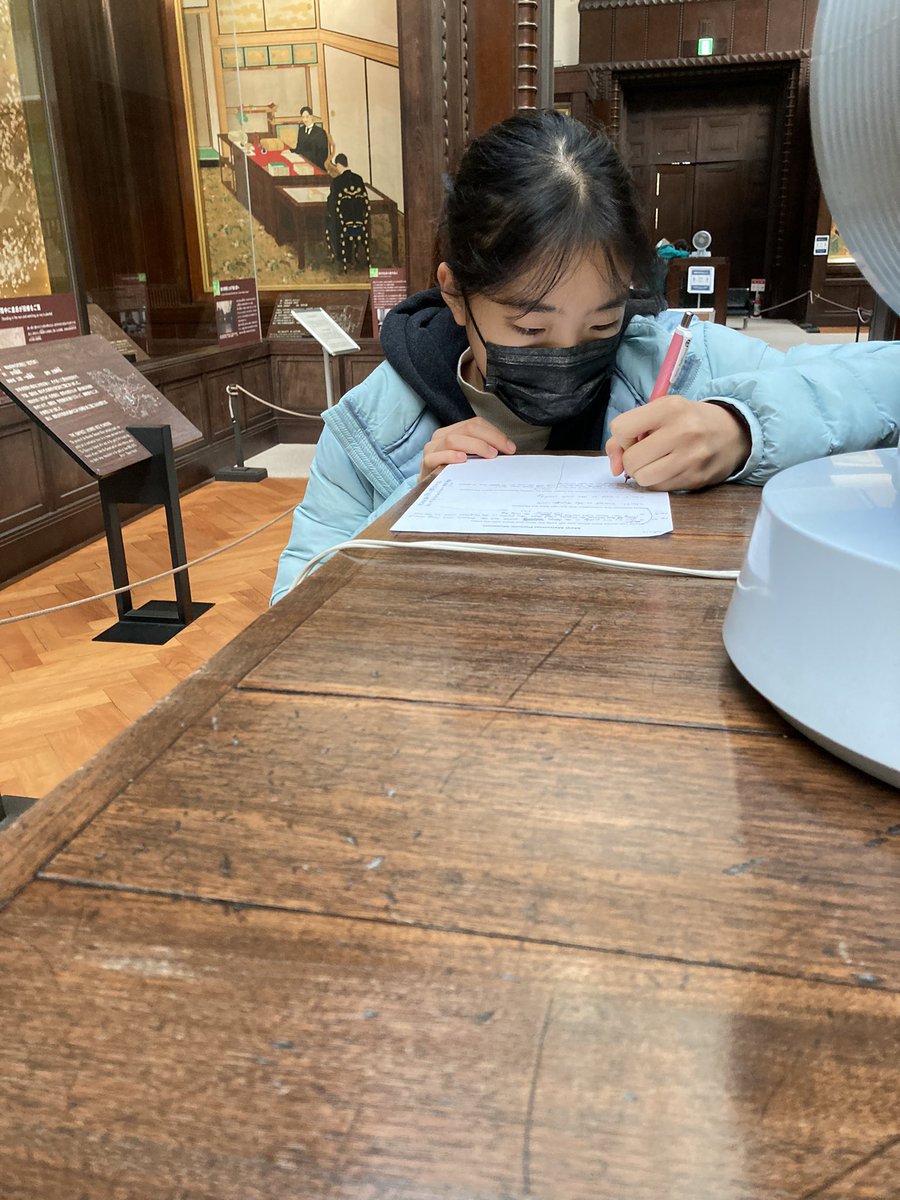 MSTmiddleschool's tweet photo. While another group walked to the Meiji Memorial Picture Gallery to begin their examination of the Meiji Restoration by comparing examples of paintings made during the time period by Japanese and Western artists. #MSTEucalyptus #MSTart #MSTdiscovery #montessori https://t.co/SPj2OB1MNT