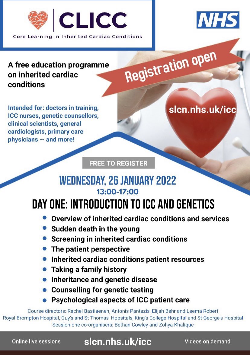 ZohyaKhalique's tweet photo. Super excited to be co-chairing day 1 of this free core training program in inherited cardiac conditions! Six sessions in total and we kick off on 26th Jan. Join us and our expert panel by registering for free at https://t.co/poBlIhC1yP See you on Wednesday! https://t.co/OAKpx7i1B5