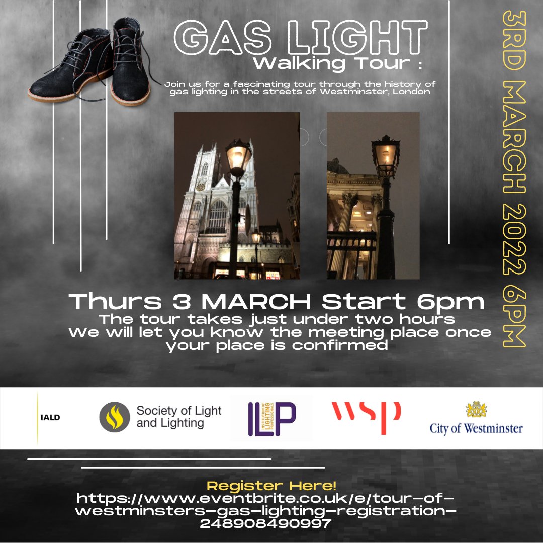 IALD_UK's tweet photo. @iald Gas Street Light walking tour,  cross association event 3 March 6pm. Limited spaces register https://t.co/Yiqhzfrf8M @the_ilp @SLL100 @wsp @CityWestminster https://t.co/PEygoPt4ZV