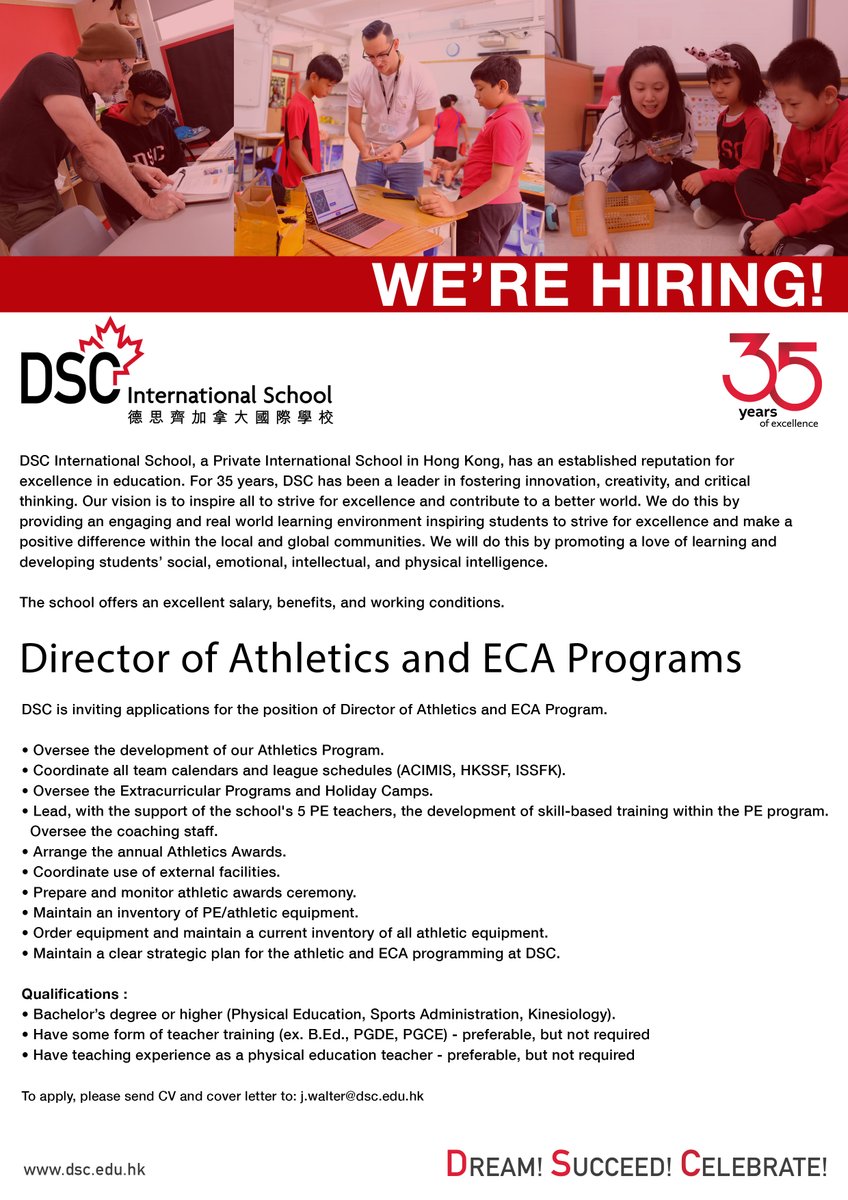 JWalterEDU's tweet photo. We are recruiting a Director of Athletics! https://t.co/FSWOhRKb9x