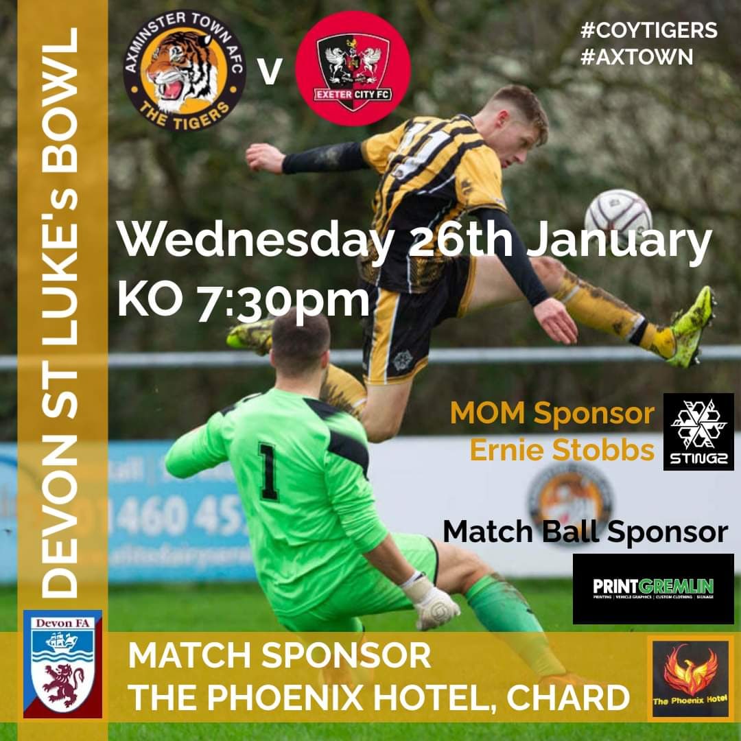Two sleeps 🧡 ...
#COYTigers #AXTOWN 
<a href="/swpleague/">WALTER C. PARSON PENINSULA LEAGUE</a> <a href="/swsportsnews/">South West Sports News</a> <a href="/midweekherald/">Midweek Herald</a> <a href="/AxminsterNub/">AxminsterNubNews</a> <a href="/EastDevonNews/">East Devon News.co.uk</a> <a href="/pulmansnews/">Pulman's Weekly News</a>