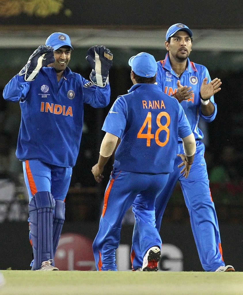 Wisden_Asia's tweet photo. Once upon a time in Indian cricket ❤️😍

#MSDhoni #SureshRaina #YuvrajSingh #SAvIND https://t.co/eJWhBc0PF7