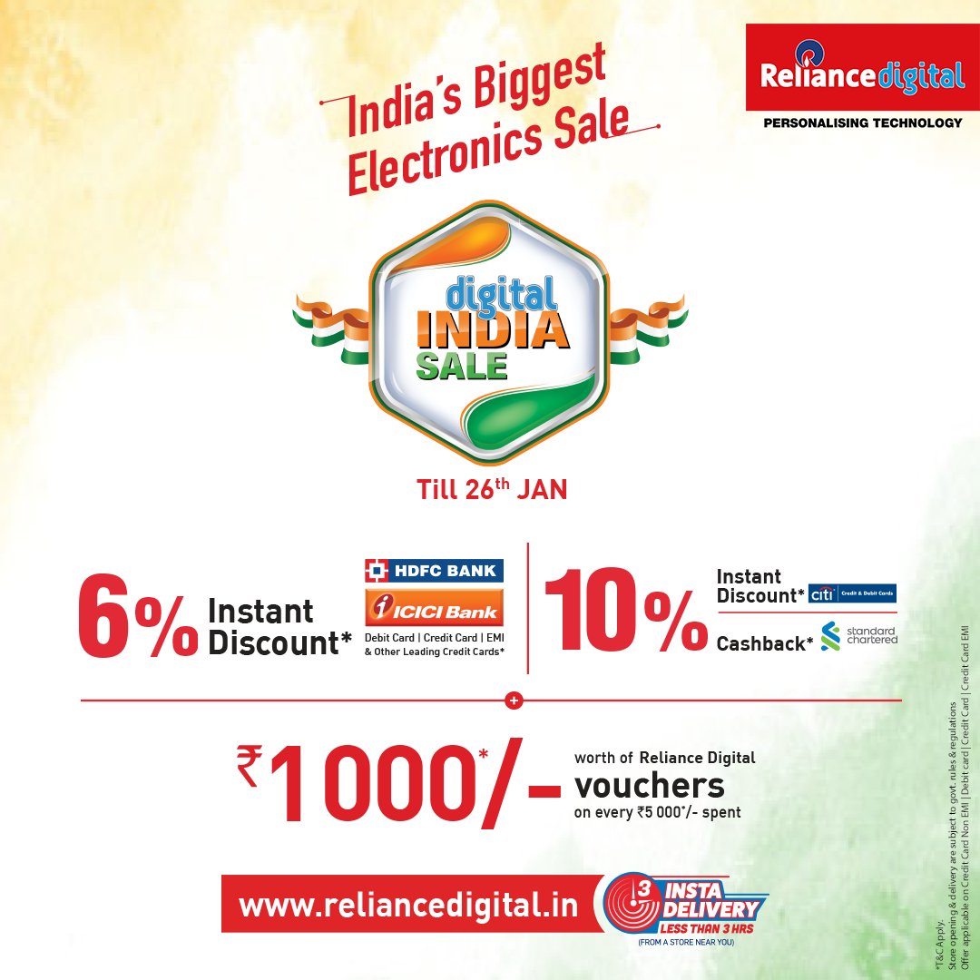 RelianceDigital's tweet image. Get the Lenovo Tab Yoga 11 at the #DigitalIndiaSale! Shop on reliancedigital.in &amp;amp; enjoy a 6% instant discount on HDFC Bank &amp;amp; ICICI Bank cards. Enjoy a 10% instant discount on Citi Bank cards or a 10% cashback on Standard Chartered cards. T&amp;amp;C Apply. #Deals4India
