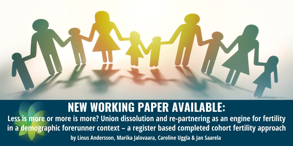 INVEST_Flagship's tweet photo. New #workingpaper by @Linus_Andrsson @MarikaJalovaara @CarolineUggla &Jan Saarela: Less is more or more is more? Union dissolution and re-partnering as an engine for fertility in a demographic forerunner context... In @socarxiv :
https://t.co/UfSUlCjW1d
#fertility #repartnering https://t.co/96z5phbow9