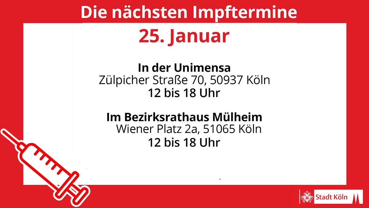 Koeln's tweet image. Wusstet ihr, dass man geboostert als #2GPlus gilt? Sobald ihr #geboostert seid, ist kein zusätzlicher Test z.B. für die #Gastronomie notwendig. In dieser Woche gibt es wieder einige Möglichkeiten sich ohne Termin #impfen zu lassen. Mehr unter: stadt-koeln.de/artikel/70610/…