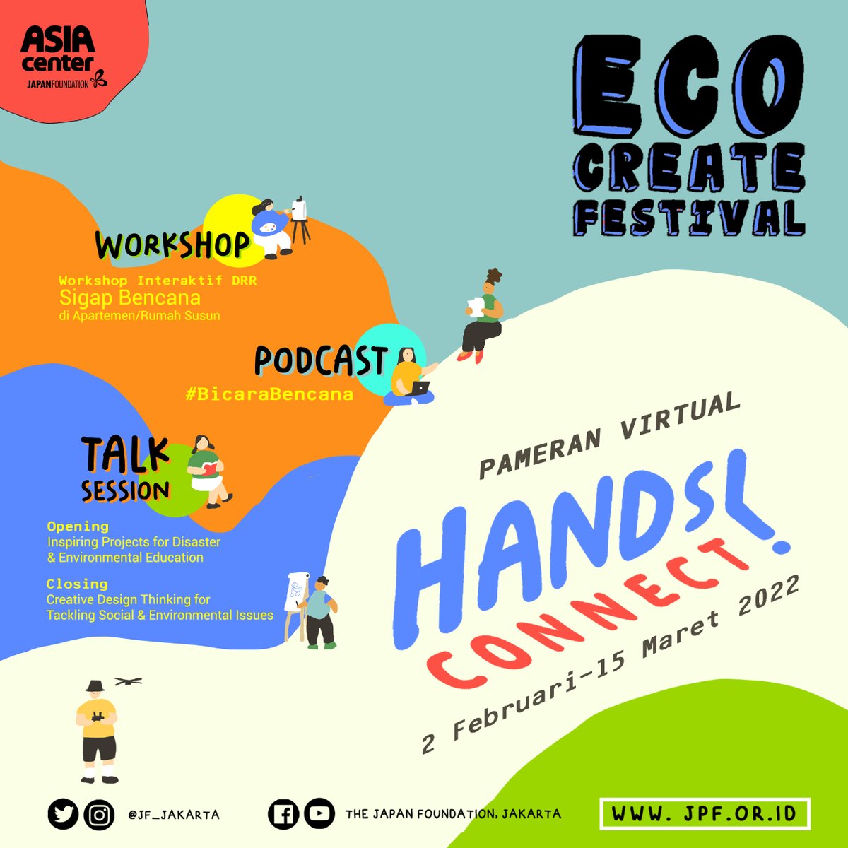 JF_Jakarta's tweet photo. [EcoCreate Festival]

JF Jakarta bersama alumni HANDs! Project Indonesia berkolaborasi untuk mengadakan EcoCreate Festival di tahun 2022! 

Pameran Virtual:
2 Februari - 15 Maret 2022

#ecocreatefestival2022
#stayathomewithJF 
#jfjakarta https://t.co/mscgyELFHU