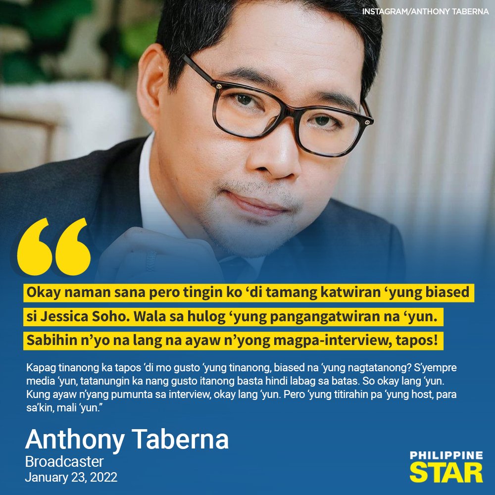 The Philippine Star on Twitter: "Broadcaster Anthony Taberna said that