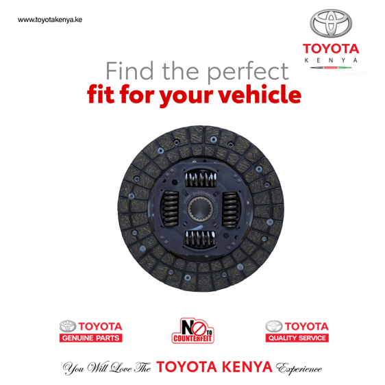 ToyotaCFAOKE's tweet photo. All the pieces we stock are all #GenuineParts โ and we stock each and every part you need. Tembea any of our Toyota Kenya branches or dealers countrywide and we will sort you the #ToyotaKenyaExperience way. #NoToCounterfeit https://t.co/fkZSVic8Zk