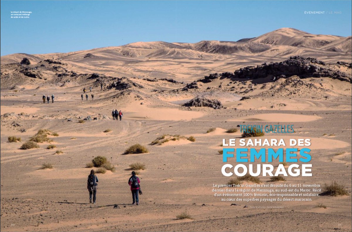trekingazelles's tweet photo. | 𝗢𝗡 𝗣𝗔𝗥𝗟𝗘 𝗗𝗘 𝗡𝗢𝗨𝗦 📰 |
Merci @trekmag pour ce magnifique article sur le @trekingazelles !
Article disponible en kiosque ou ici ⤵
https://t.co/MlSDhQjSZW
𝗧𝗲𝘅𝘁𝗲 & 𝗽𝗵𝗼𝘁𝗼𝘀 𝗱𝗲 @Nora_Schweitzer
#TrekinGazelles #OnParleDeNous #TrekMagazine https://t.co/t3XURxhYDX