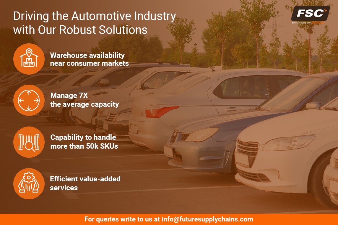 fsc_india's tweet photo. FSC’s robust logistics solutions support the Automotive Industry and enable them to drive efficiently towards their business growth. Our value-added services like kitting, promotional bundling, stickering, and customized packaging help our customers.#FutureSupplyChain #Logistics https://t.co/br8ilx9hq4