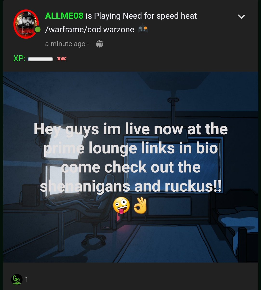 RICKROXX83's tweet photo. I'm live now with some vrooms pews and lots of space ninja shenanigans! Lol come join the fun https://t.co/RGsCz2t11L
#premiergg #premierggstreamer @ShareOnHover #razerstreamer #fun #shenanigans #gamestopaffiliate https://t.co/HoqYsIaf5Y