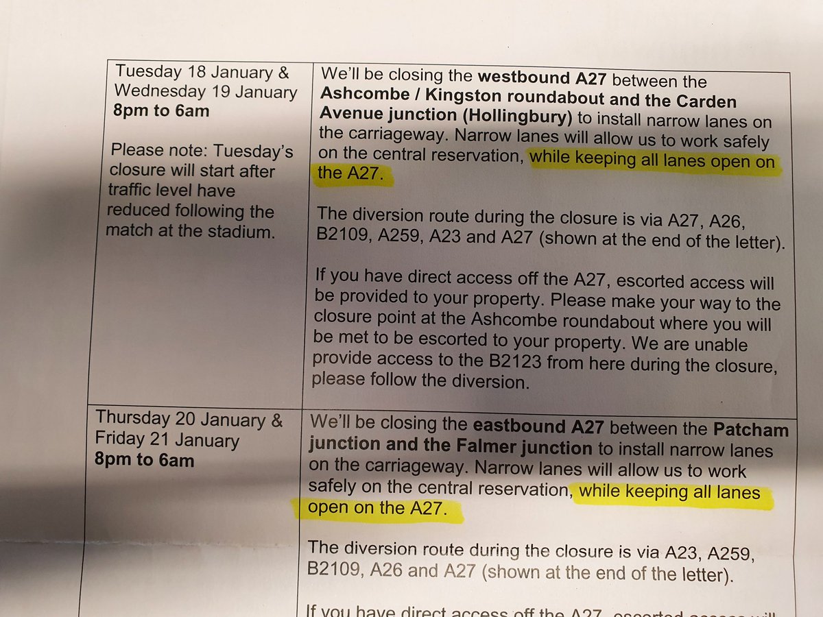 ZooSAR's tweet photo. @HighwaysSEAST @CliffRe99036793 "While keeping all lanes open" your letter to local businesses says. 
Why aren't all lanes open? https://t.co/BEkrihAkhI