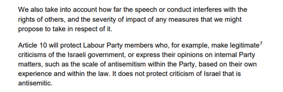1/ Jeremy Corbyn's response to the EHRC report was not considered a rule breach by Labour's NEC.

And the report itself expressly says discussing the scale of anti-Semitism is protected.

The PLP has no grounds for withholding the whip. It is - bluntly - mob rule. #RestoreTheWhip