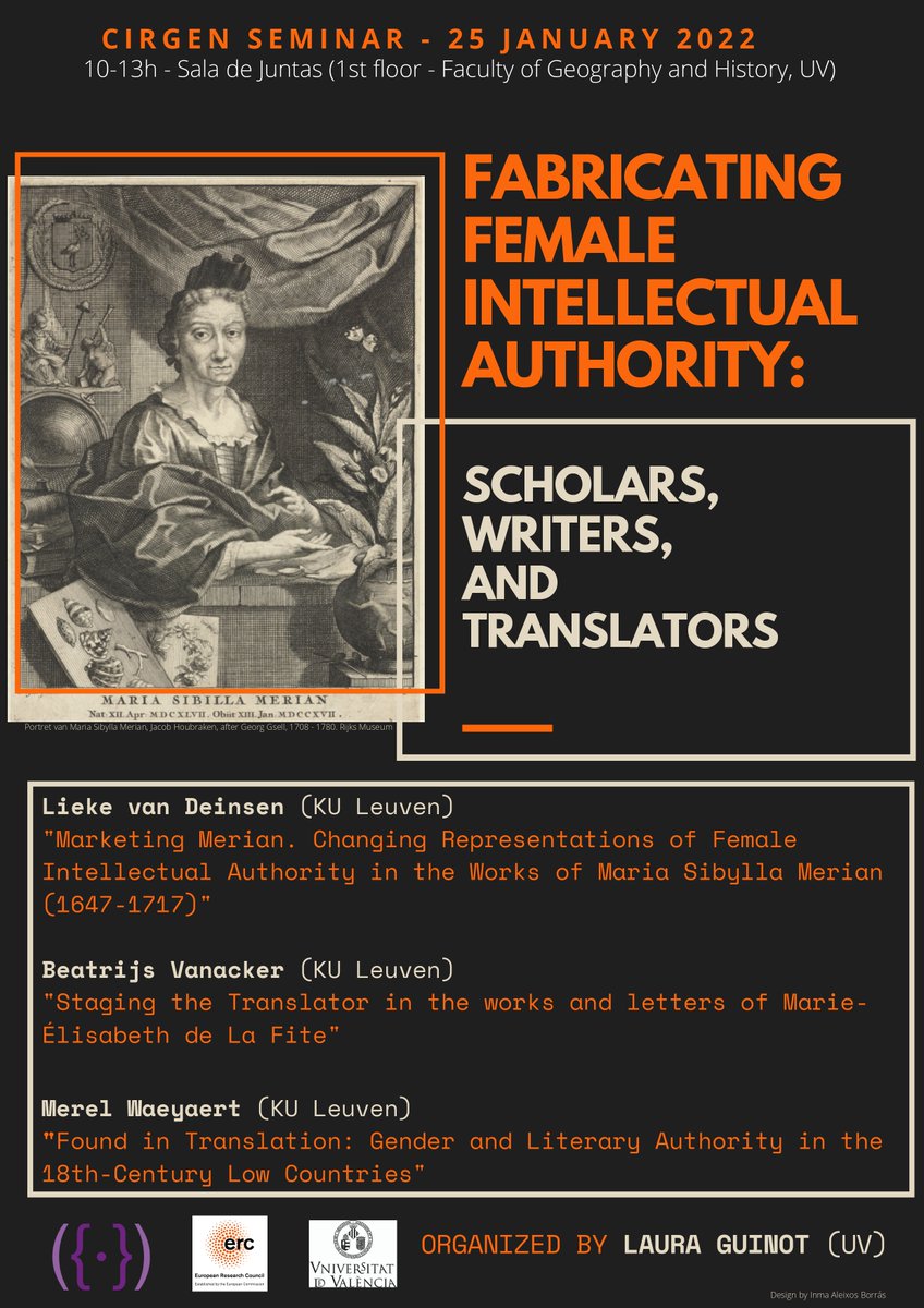 CIRGEN1's tweet photo. 📌New seminar tomorrow! Fabricating female intellectual authority: scholars, writers and translators. Please contact us or @LauGuinot if you want to join online. More information: https://t.co/aJ6cwieQbE
@Liekevdeinsen @beavanacker @MerelWaeyaert https://t.co/19NNS7ja5Y