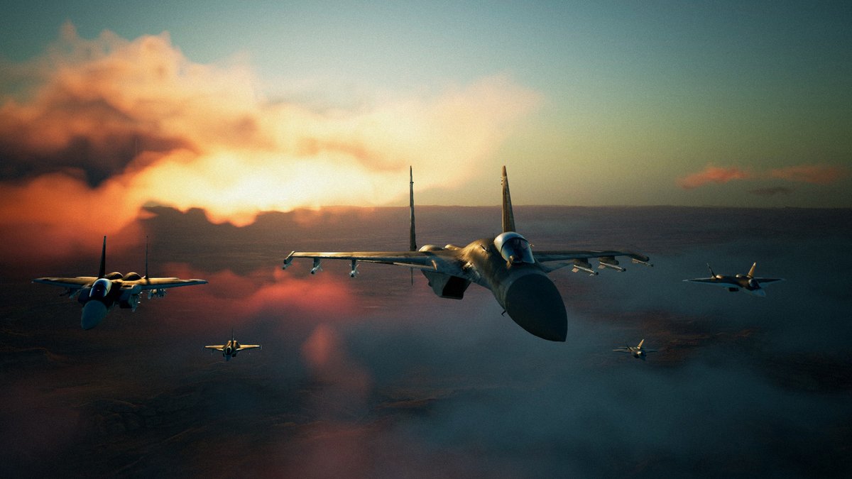 KeystoneWolf's tweet image. I added a Rafale and F-22 to that Ghost Squadron intro scene screenshot I posted the other day. The magic of composite imaging! This is the final version of the intro slide for Chapter 40 of #CutCombat. #AceCombat