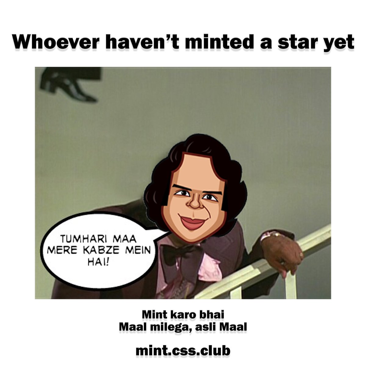 0xVeepul's tweet image. Don’t miss this opportunity to be a part of India’s historic 10k PFP NFT project by @cssclub_ &amp;amp; @WazirXNFT 

Go &amp;amp; mint your Star right away @ mint.css.club 

#10kPfpProject #CSSclub #MintAStar #WazirXNFT #Meme