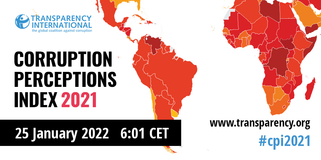 anticorruption's tweet photo. 🔵 Out tomorrow: We scored 180 countries on their perceived level of public sector #corruption. How does your country measure up? #CPI2021 https://t.co/YNxbjzZTrc