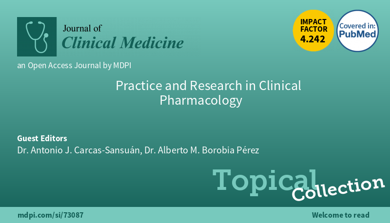 #mdpijcm 
#TopicalCollection "Practice and Research in #ClinicalPharmacology" edited by Dr. Antonio J. Carcas-Sansuán and Dr. Alberto M. Borobia Pérez 

More info: mdpi.com/journal/jcm/sp…
<a href="/antoniojcarcas/">Antonio J. Carcas</a>
<a href="/borobia_am/">Alberto M. Borobia</a>
Welcomes your Submissions!