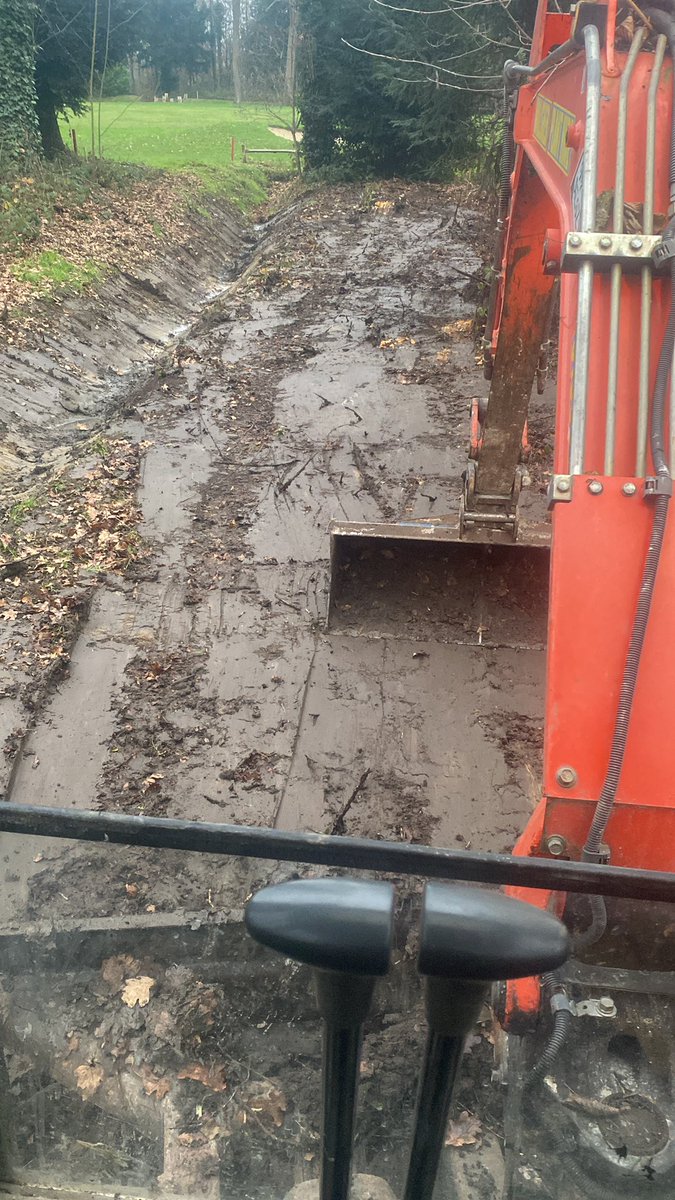 Clearing drainage ditches through woodlands to get that water flowing freely <a href="/_SPGC/">Sundridge Park GC</a>