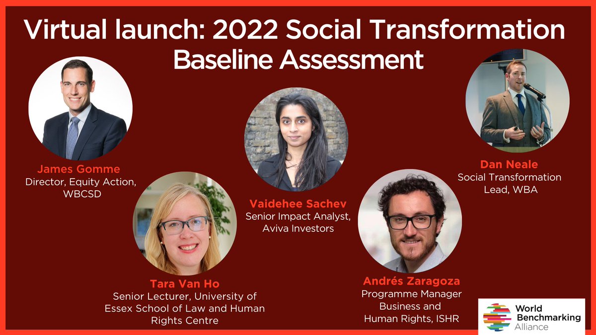 Do the world’s most influential companies demonstrate the fundamentals of socially responsible business conduct? Join <a href="/SDGBenchmarks/">World Benchmarking Alliance</a>’ event on Wednesday, 26 January to find out: bit.ly/39hsi 
#leavesnoonebehind

@jamesgomme <a href="/taravanho/">Tara Van Ho</a> <a href="/vai_sachdev/">vaidehee</a> <a href="/thedanneale/">Dan Neale</a> <a href="/a_zarag/">Andrés</a>