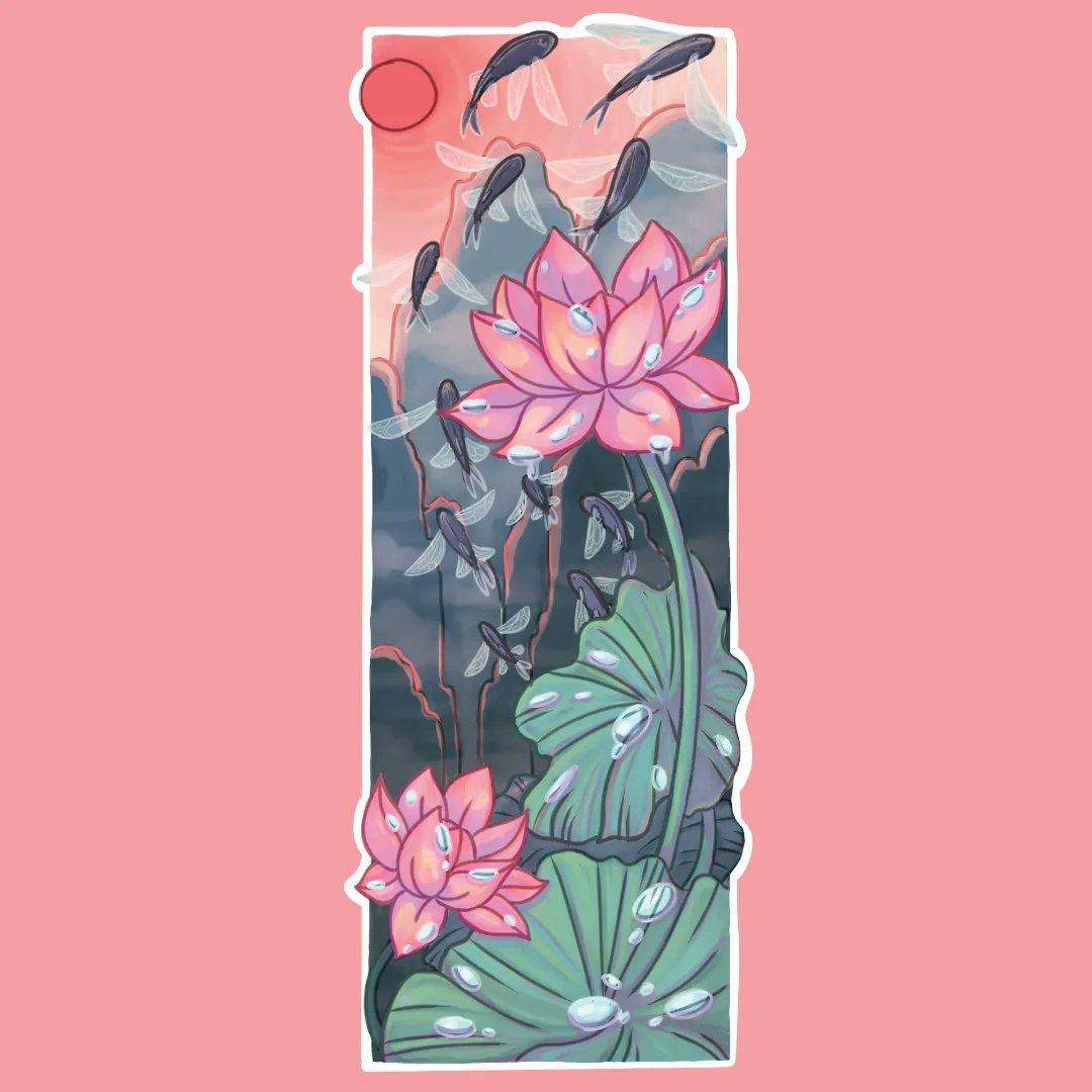 Aigiart's tweet photo. ✨ MARQUE PAGE ✨  2 "Lotus"

#bookmakers #illustrations #shop https://t.co/BIV715a2nk