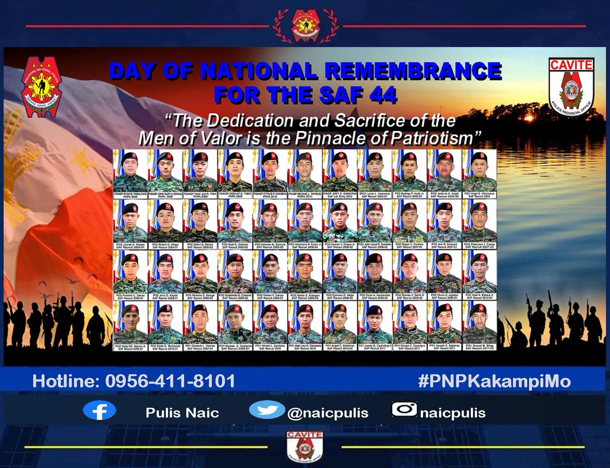 DAY OF NATIONAL REMEMBRANCE FOR THE SAF 44
#PNPKakampiMo
#WeServeAndProtect
#TeamPNP