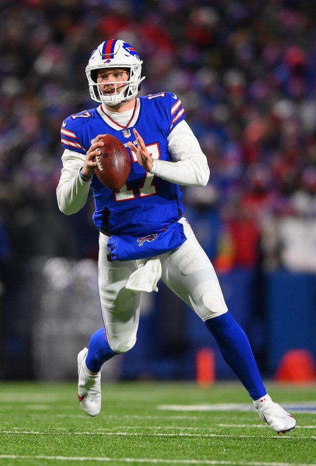 PFF's tweet photo. Josh Allen in the playoffs:

🔹 12 incompletions
🔹 9 touchdown passes https://t.co/oMtaaPqQr6