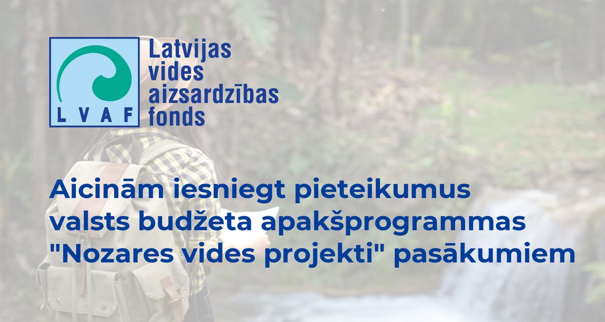 Aicinām iesniegt pieteikumus valsts budžeta apakšprogrammas "Nozares vides projekti" pasākumiem vraa.gov.lv/lv/jaunums/aic…