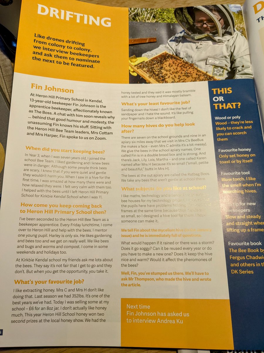 beekeepingkids's tweet image. Absolutely great to see our #YoungApprentice 'TheBoss' featured in this month's @BeeCraftMag 😊 
Lovely article in his own words,    a super role model for other young people &amp;amp; a vital part of our team, well done Boss! @britishbee @Scotbeekeepers #BeekeepersHour @EastLancsBees