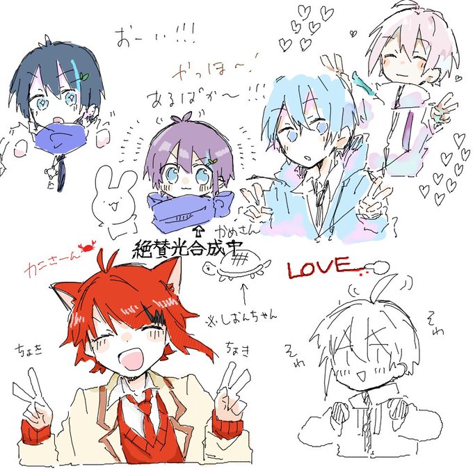 しおんちゃんとおしゃべりしながら絵チャした✨✨🌱(密かに被害に遭うてぃぬちゃん…) 