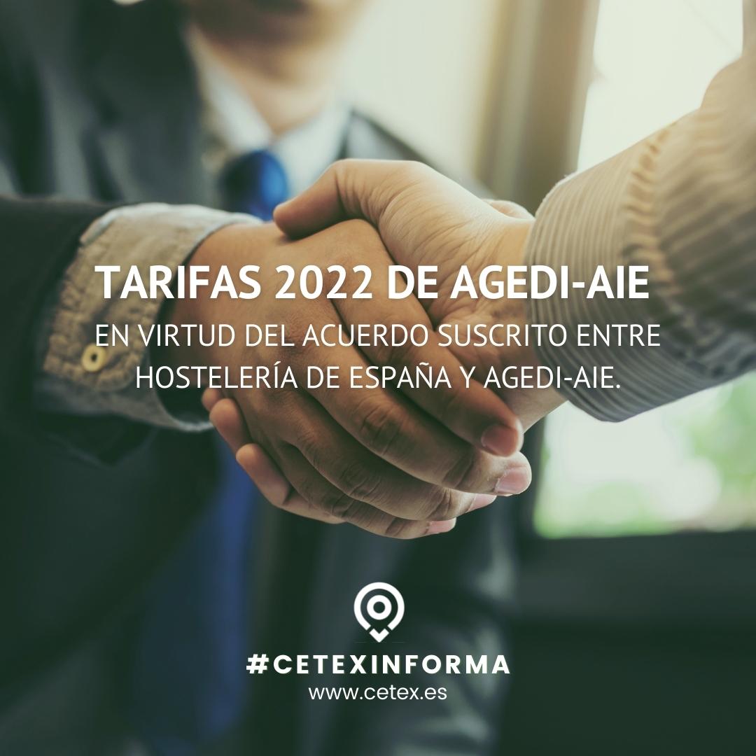 #CetexInforma 🗞️ Ya puedes acceder desde nuestro portal web a las tarifas correspondientes al año 2022 de AGEDI-AIE para bares y restaurantes, bares especiales y bailes en bodas y banquetes.

🌐 my.mtr.cool/lghqtnttml
#representatividadsectorial #hosteleria