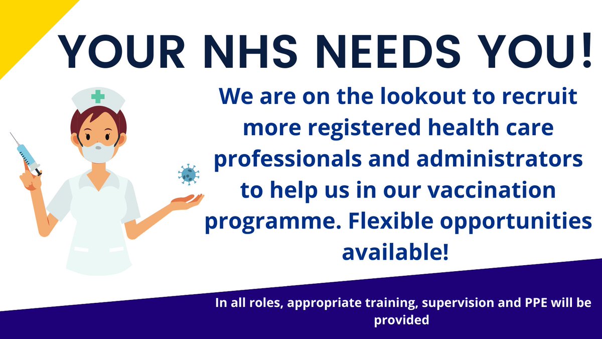HIOW_ICS's tweet photo. 🌟💉 Your NHS needs you! 🌟💉 

We looking to recruit more registered healthcare professionals and admin staff to help deliver our COVID-19 vaccination programme 👍 We very much appreciate all your support 🙏 More info here: https://t.co/vrASqAyn4f #Vaccine #Recruitment https://t.co/phNcVToivB