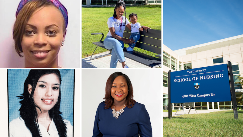 YaleNursing's tweet photo. Learn how @CareerPanthers Shaylice Bragg ’15 MSN (Career HS ’06), Shinelle Wilkins ’23 MSN, MBA (Career HS ’13), Cinthya Chumpitaz ’22 MSN (Career HS ’04), and Triana McCown (Career HS ’09) found their way to #YaleNursing: https://t.co/qzonQm3KpC https://t.co/NN5ZYhcIAt
